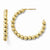 14k Yellow Gold Diamond-cut Beaded Post Hoop Earrings