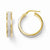 14k Yellow Gold Fancy Glitter Infused Hoop Earrings