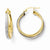 14k Yellow Gold Fancy Glitter Infused Hoop Earrings
