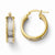 White Rhodium Plated 14k Yellow Gold Hoop Earrings