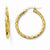 14k Yellow Gold Textured Hoop Earrings