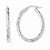 14k White Gold Textured Oval Hoop Earrings