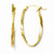 14k Yellow Gold Twisted Oval Hoop Earrings
