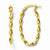 14k Yellow Gold Twisted Oval Hoop Earrings