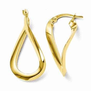 14k Yellow Gold Polished Hoop Earrings