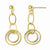 14k Yellow Gold Polished & Textured Post Dangle Earrings