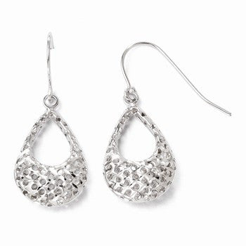 14k White Gold Shepherd Hook Earrings