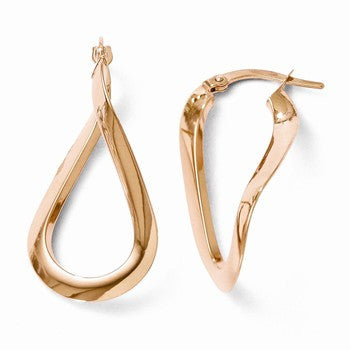 14k Yellow Gold & Rose Gold-plated Polished Hoop Earrings
