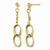 14k Yellow Gold Polished & Textured Post Dangle Earrings