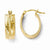 14k Yellow Gold Polished & Diamond-cut Oval Hoop Earrings