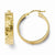14k Yellow Gold Polished & Textured Hoop Earrings