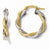 14k Two-tone Polished Textured Twisted Hoop Earrings