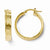 14k Yellow Gold Polished & Textured Inside & Out Hoop Earrings