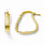 14k Yellow Gold Polished & Textured Hoop Earrings