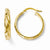 14k Yellow Gold Polished & Satin Hoop Earrings