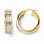 14k Yellow Gold & White Rhodium Polished & Diamond-cut Hoop Earrings