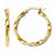 14k Yellow Gold Polished & Textured Twisted Hoop Earrings