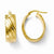 14k Yellow Gold Polished & Satin Oval Hoop Earrings