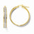 14k Yellow Gold Polished Glitter Infused Hoop Earrings