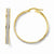 14k Yellow Gold Polished Glitter Infused Hoop Earrings