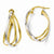 14k Two-tone Polished Twist Hoop Earrings