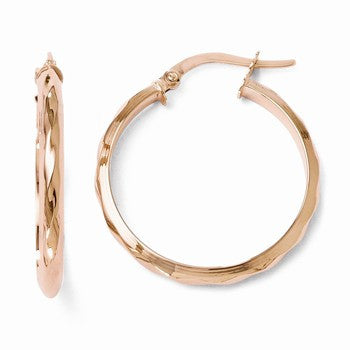 14k Yellow Gold & Rose Gold-plated Polished Hoop Earrings