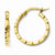 14k Yellow Gold Polished Textured Hoop Earrings