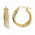 14k Yellow Gold Polished Glitter Infused Hoop Earrings