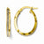 14k Yellow Gold Polished Glitter Infused Oval Hoop Earrings