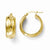14k Yellow Gold Polished & Satin Hoop Earrings