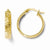 14k Yellow Gold Polished & Textured Hoop Earrings