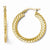 14k Yellow Gold Polished Twist Oval Tube Hoop Earrings