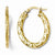 14k Yellow Gold Polished & Textured Hoop Earrings