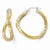 14k Yellow Gold Rhodium Satin Hoop Earrings
