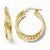 14k Yellow Gold Polished & Textured Twisted Hoop Earrings