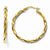 14k Yellow Gold Polished & Textured Twisted Hoop Earrings