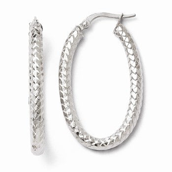 14k Yellow Gold ForeverLite White Gold Polished & Textured Earrings