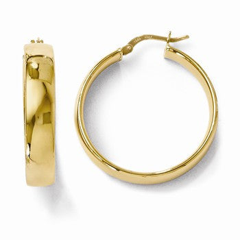 14k Yellow Gold Polished Hoop Earrings