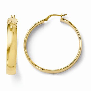 14k Yellow Gold Polished Hoop Earrings
