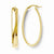 14k Yellow Gold Polished Oval Hoop Earrings