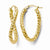 14k Yellow Gold Polished & Textured Twisted Oval Hoop Earrings