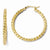 14k Yellow Gold Polished & Textured Hoop Earrings