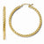 14k Yellow Gold Polished & Textured Hoop Earrings