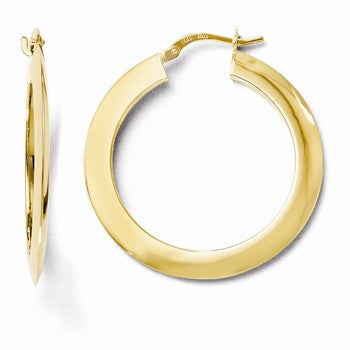 14k Yellow Gold Polished Hoop Earrings