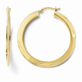14k Yellow Gold Polished Hoop Earrings