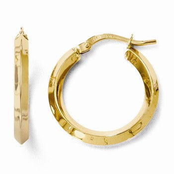 14k Yellow Gold Polished Hoop Earrings