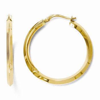 14k Yellow Gold Polished Hoop Earrings