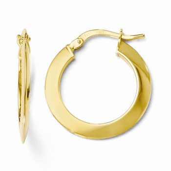 14k Yellow Gold Polished Hoop Earrings