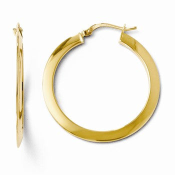 14k Yellow Gold Polished Hoop Earrings