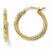 14k Yellow Gold Polished & Textured Hoop Earrings